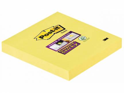 Post-it blok Super Sticky 654 gule 76x76mm 90bl. 12blk/pk