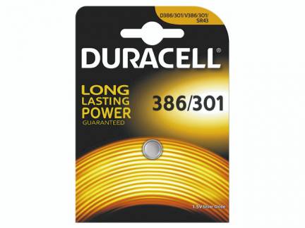 Batteri Duracell 386/301 1,5V Silver Oxide 1stk/pak