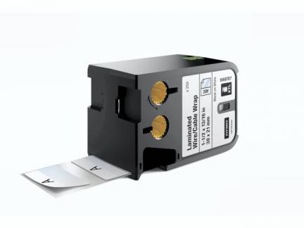Labeltape DYMO XTL 38x21mm sort p&Atilde;&yen; hvid lamineret t/kabel