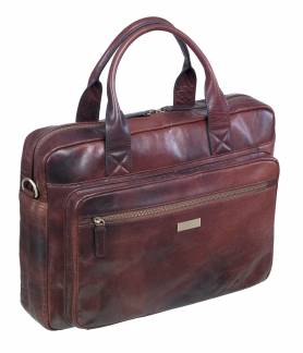 Computertaske Pierre Briefcase 2 Tonet brun/sort læder