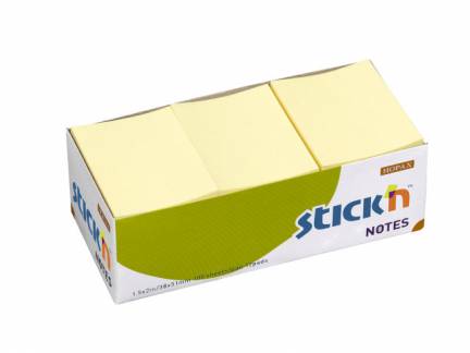 Notes Stick'N gul 38x50mm 100blade 12stk/pak