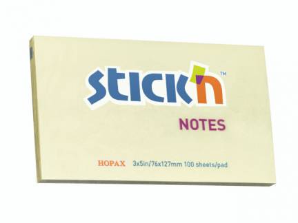 Notes Stick'N gul 76x127mm 100blade