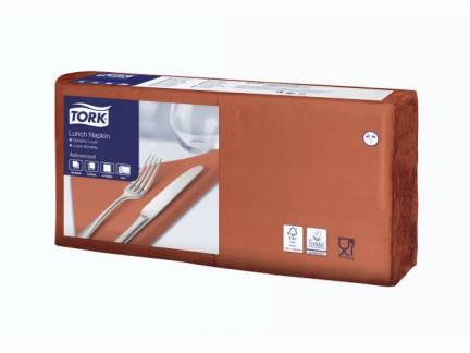 Servietter Tork 3-lags terrakotta 33x33cm 10x150stk/kar