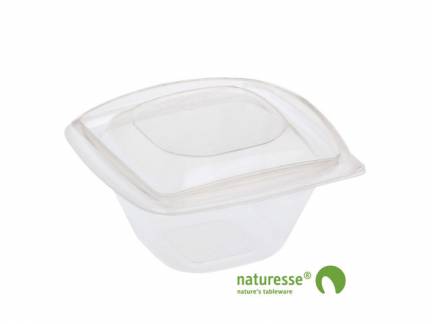 Plastbakke med l&Atilde;&yen;g PLA 360ml 126x126x72mm 360stk/kar N580