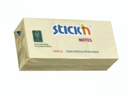 Notes Stick'N gul 38x51mm 90blade/blok
