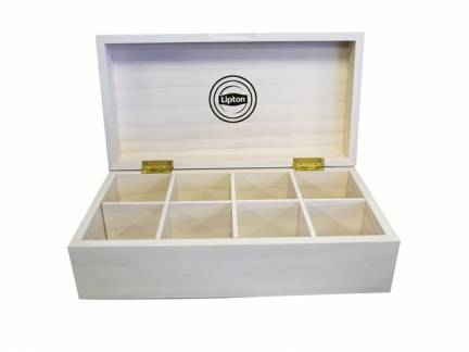 Tekasse tr&Atilde;&brvbar; Lipton sort 8 rum u/indhold 1stk/pak