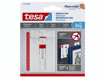 Kl&Atilde;&brvbar;bes&Atilde;&cedil;m tesa t/tapet og gips justerbar 2kg 2stk/pak