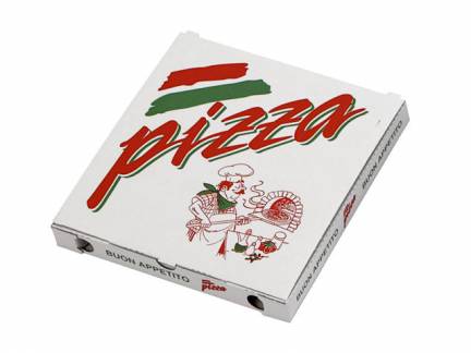 Pizzaæske hvid fluorfri 32x32x3cm 100stk/pak