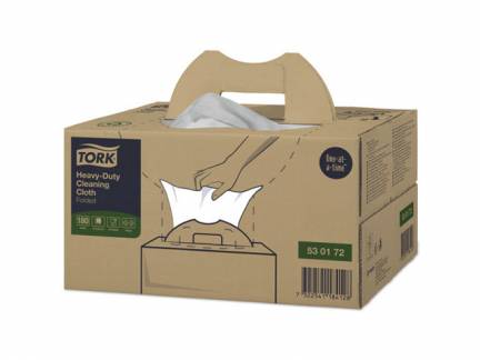 Aftørringsklud Tork Kraftig W7 Handy Box hvid 41,5x35,5cm 180ark/kar