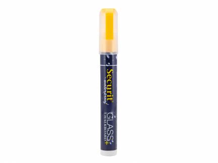 Chalkmarker Securit vandfast gul 2-6mm skrå spids