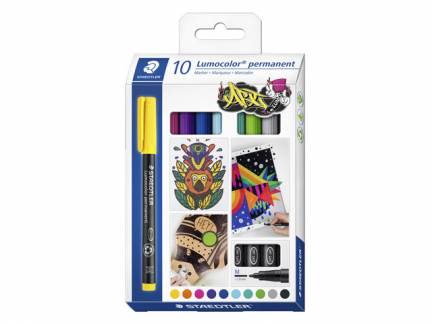 OHP-pen Lumocolor assorteret M 0,8-1mm 317 C10 permanent 10stk/pak