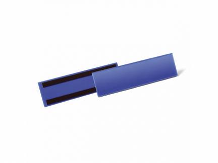 Lagerlomme/etiketholder m/magnet 297x74mm mørkblå