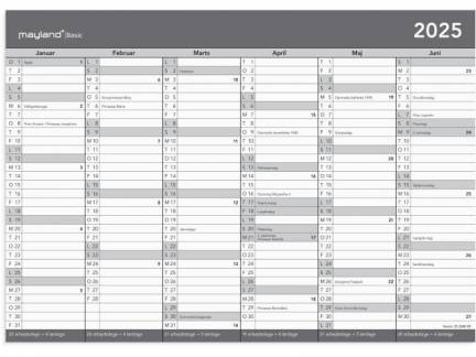 Basic kontorkalender A4 2025