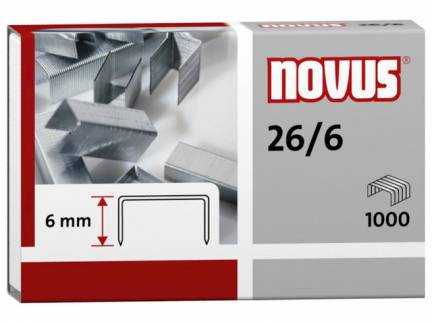 Hæfteklamme Novus re+new 26/6 1000st/pk