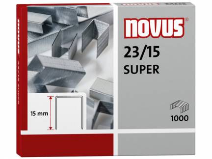 Hæfteklamme Novus re+new 23/15 Super 1000st/pk