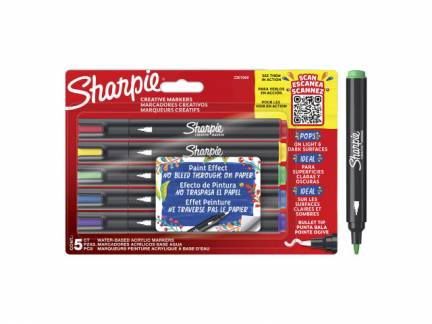 Paintmarker Sharpie Creative kuglespids acrylic 5pk ass.