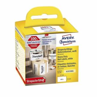 Etiket Avery stærk t/printer 57x32mm 400stk/rul polyester
