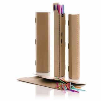 Paprør 4-kantet A0 860x105x105mm m/P&S brun 10stk/pak