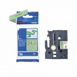 Labeltape Brother TZe-RM54 24mmx4m guld på mintgrøn satin