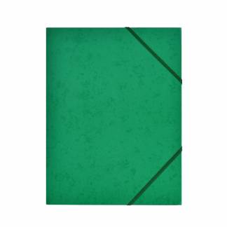 Kartonmapper C4 med 3 klapper & elastik gr&oslash;n  400g