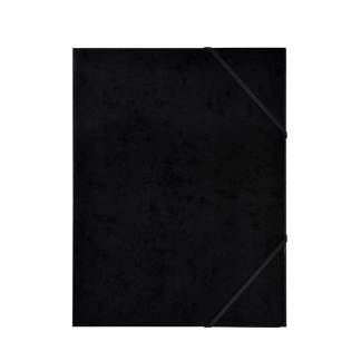 Kartonmapper C4 med 3 klapper & elastik sort  400g