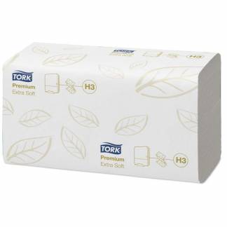Papirhåndklæde Tork Extra Soft H3 Prem 2-lag 3000stk/kar