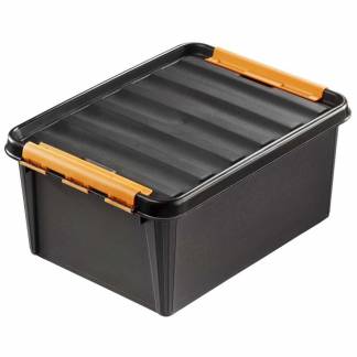Plastkasse SmartStore Pro 31 sort 32l robust m/låg 50x39x26cm