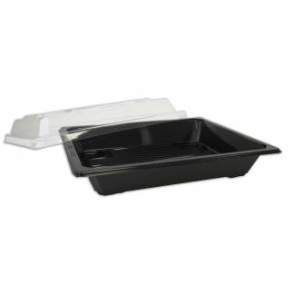 Plastbakke Sushi mellem sort APET 215x147x25mm 300stk/kar