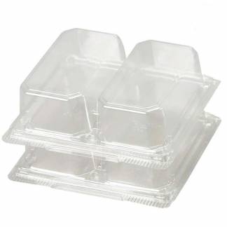 Plastbakke m/hænglset låg 2-rums 165x148x45mm R-PET 44stk/pak