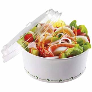 Salatskål PLA 800ml hvid Ø148mmx60mm 500stk/kar