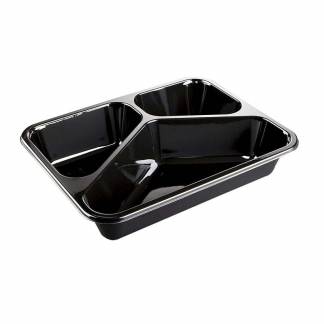 Plastbakke t/ovn CPET sort 3-rums 1025ml 2227 420stk/kar