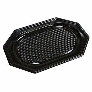 Cateringfad A-PET sort lille 350×250×20mm oval 10x10stk/kar