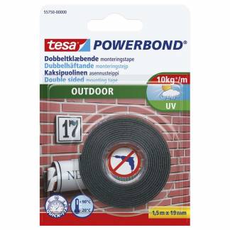 Dobbeltklæbende tape montering 19mmx1,5m 55750 Outdoor