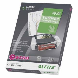 Lamineringslomme Leitz A4 125mic selvklæb. 100stk/pak