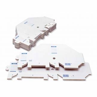 Tidsskriftskassette Bantex A4 bølgepap hvid ryg:7,5cm