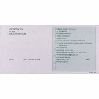 F&oslash;lgesedler grafisk 10,5x21cm 100ark/stk 1037