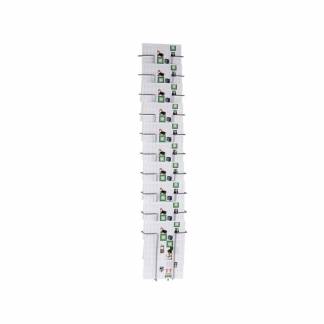 Brochureholder TWIN Agenda A4 10 fag t/væg B232xD75xH1152mm