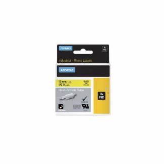 Labeltape DYMO Rhino 12mmx1,5m gul krympeflex