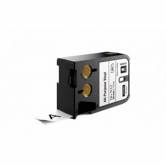 Labeltape DYMO XTL 24mmx7m sort på hvid vinyl universal