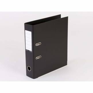 Brevordner Q-Line sort A4 metalskinne 75mm ryg