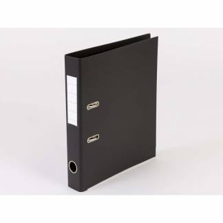Brevordner Q-Line sort A4 metalskinne 50mm ryg