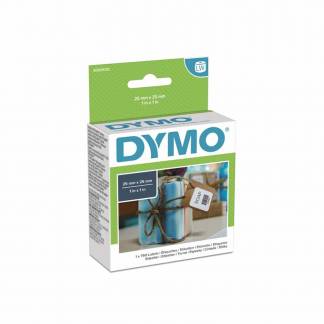 Labeltape DYMO universal 25x25mm aftagelig 750stk/rul