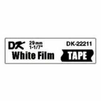 Label Brother hvid DK-22211 29mmx15,24m sort på hvid filmtape