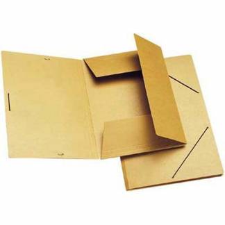 Dokumentmappe m/3 klapper og elastik brun A4