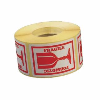 Etiket m/tekst Forsigtig/ Fragile 45x65mm 1000stk/rul