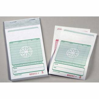 Kasseblok 2641 med grøn tryk carbon 130x85 mm 50 bl m/kopi