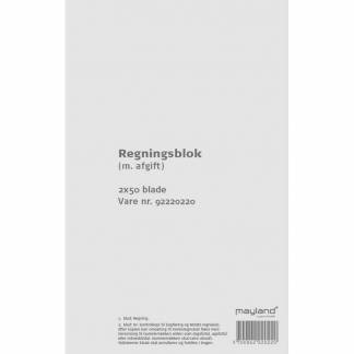 Regningsblok m/afgift 100bl 126x200mm 92 2202 20
