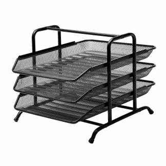 Brevbakkesæt tråd metal MESH m/3 bakker sort