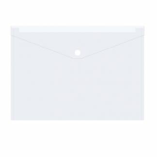 Plastmappe PP A4 transparent m/klap og trykknap