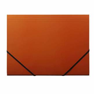 Elastikmappe Q-Line A4 orange m/3 klapper & elastik blank